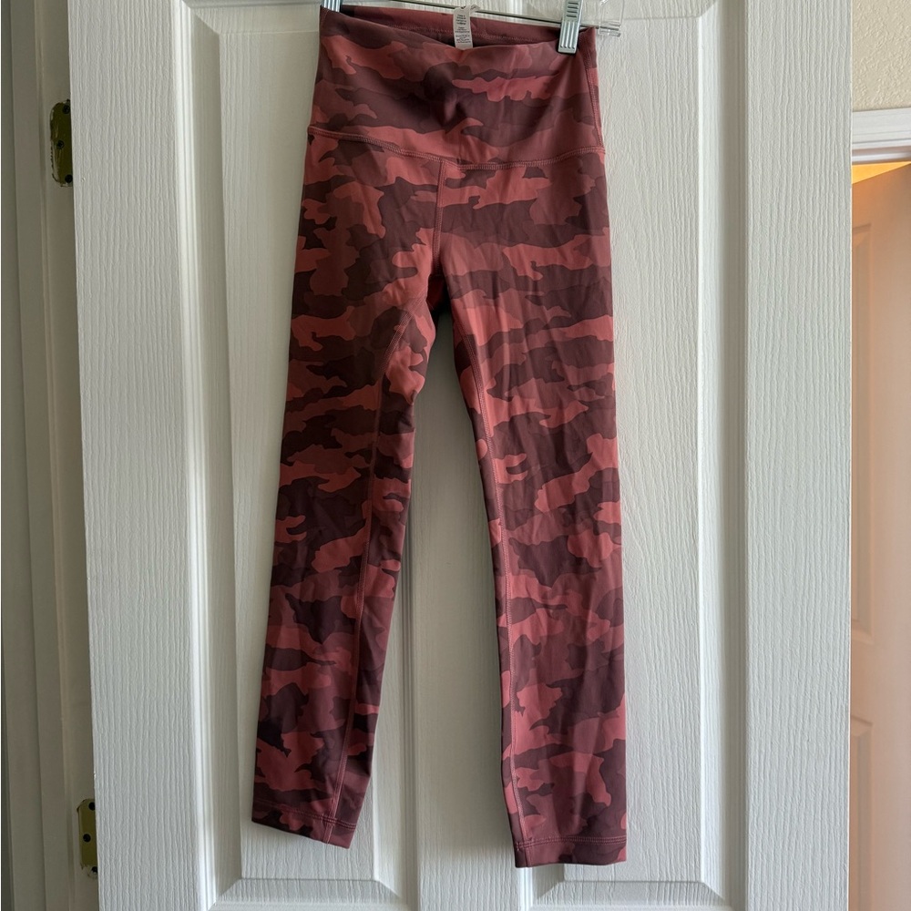 lululemon athletica Red and Pink Camo Leggings